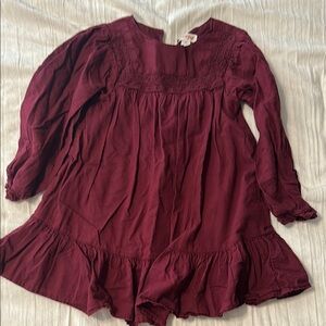Cat & Jack Maroon Lace Detail Dress